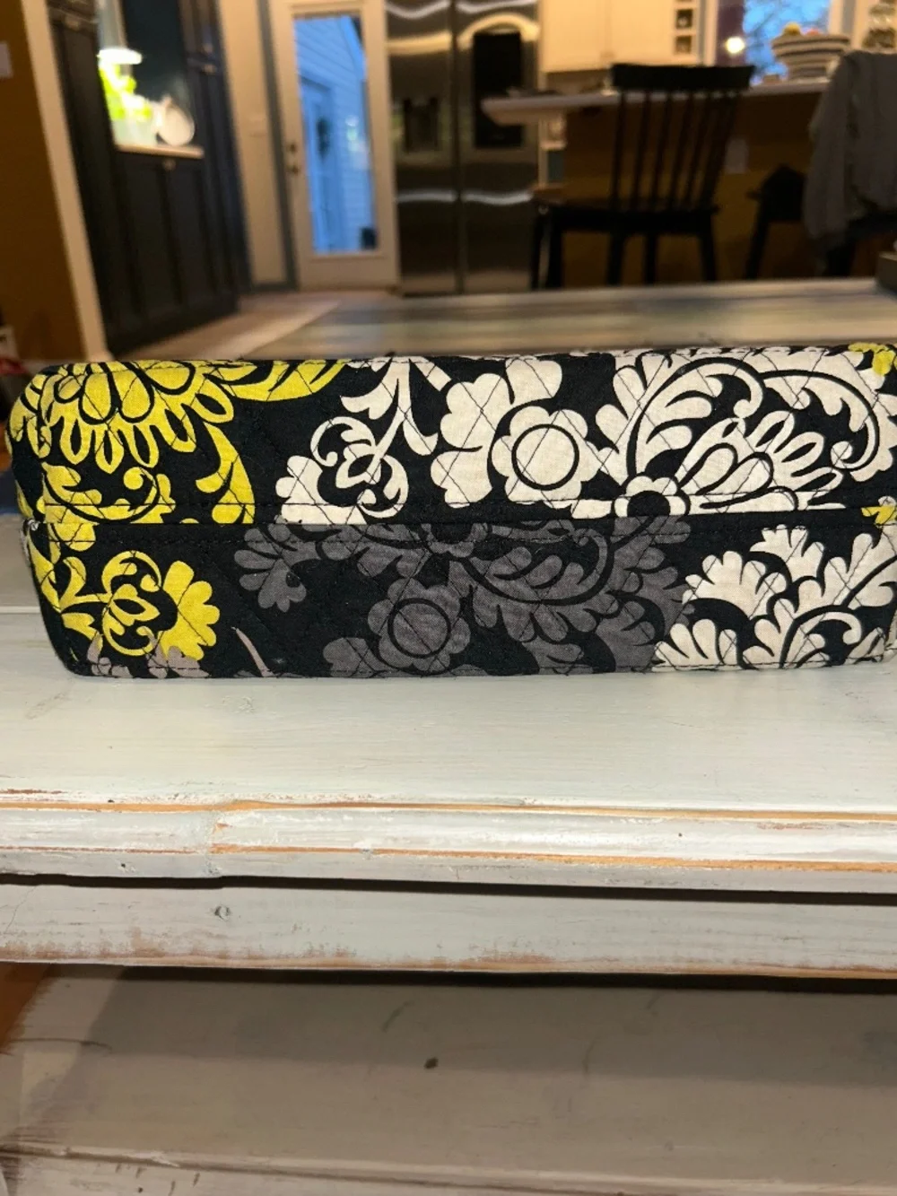 Vera Bradley Vintage Black/Off White/Yellow & Gray Tote Bag - Picture 6 of 6